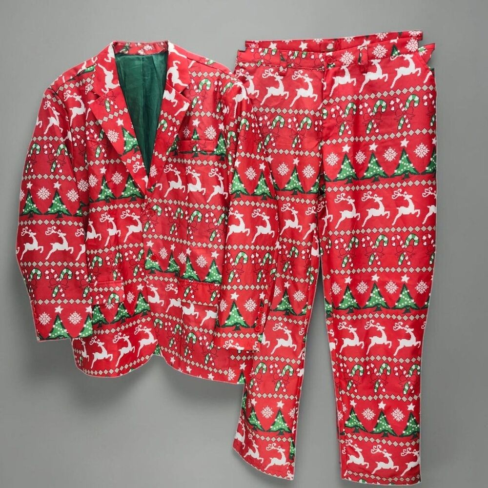 Dec 25th Life of the Party 2-Piece LED Light Up Suit Mens XXL Christmas Festive
